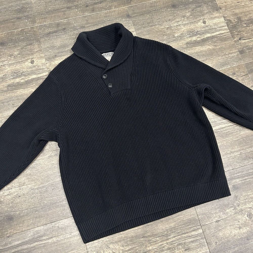Duluth Trading Co Brigadier Shawl Collar Knit Sweater Men Size 2XL Black‎